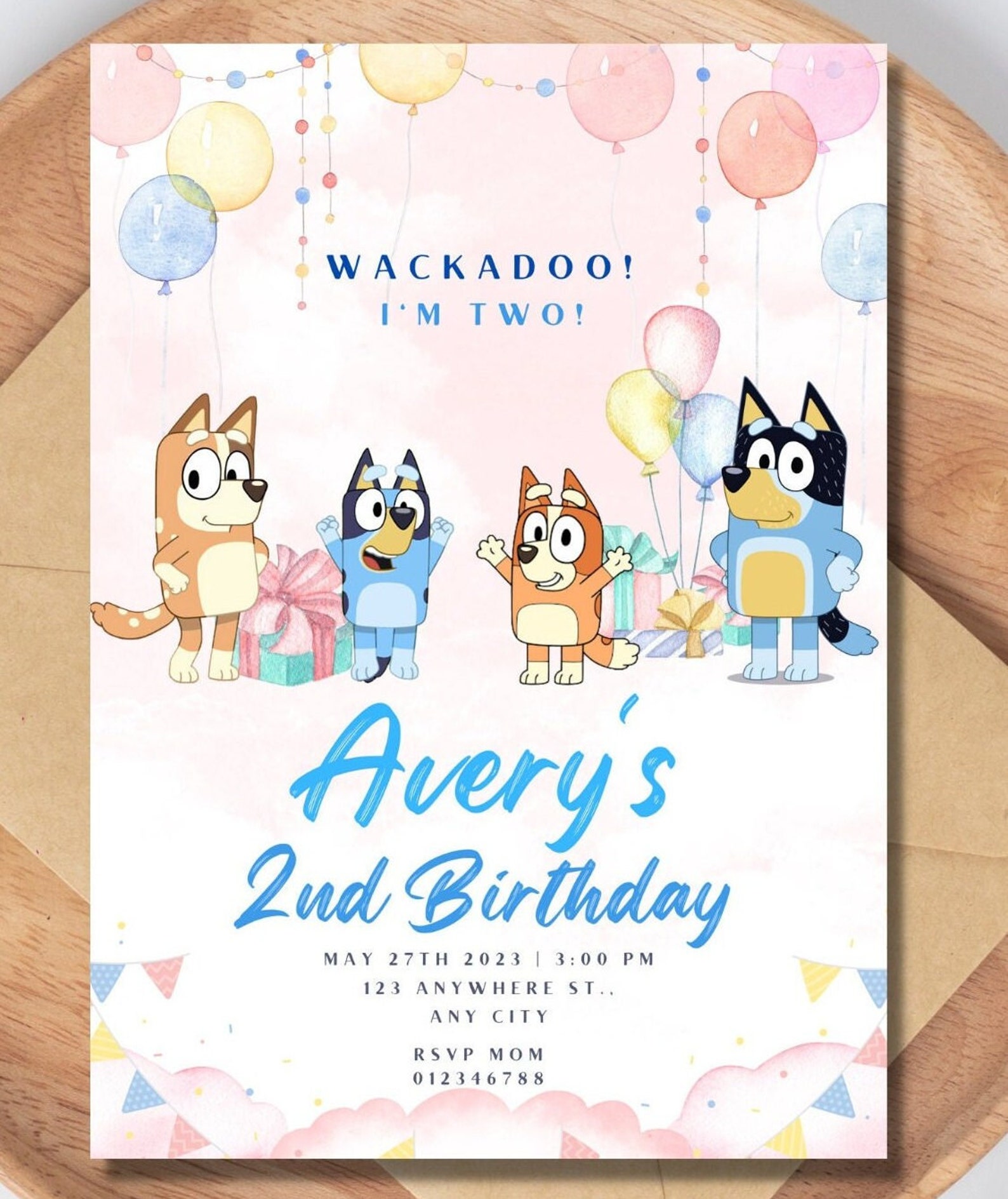 Bluey Birthday Invitation Invite Template Bluey and Bingo Etsy UK