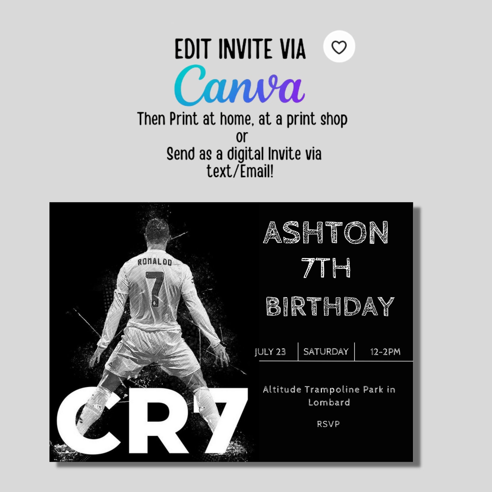 Editable Soccer Birthday Invitation Digital Soccer Party Etsy