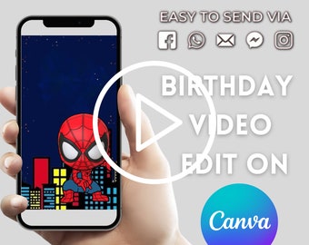 Video-uitnodiging verjaardag superhelden: geanimeerde feestuitnodiging (digitaal)