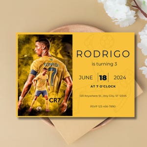 Cristiano Ronaldo Birthday Invitation |Birthday card | CR7 Invite | Digital CR7 Ronaldo Party