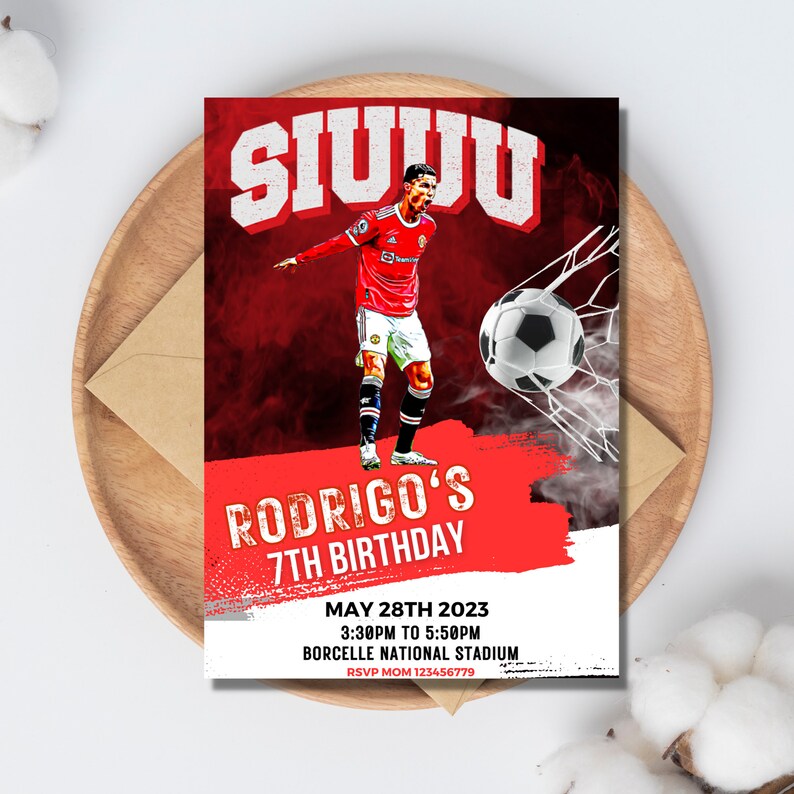 Editable Soccer Birthday Invitation Digital Soccer Party Etsy UK