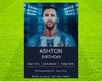 Messi Soccer Birthday Invitation: Argentina Theme (PDF)