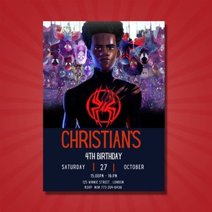 Spider-Man Birthday Invitation: Miles Morales, Editable (Digital Download)