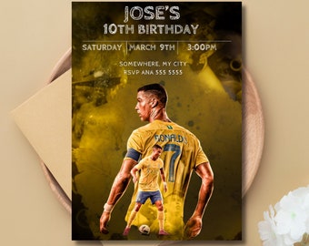 Cristiano Ronaldo Birthday Invitation |Birthday card | CR7 Invite | Digital CR7 Ronaldo Party