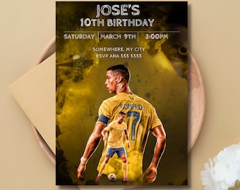 Verjaardagsuitnodiging Cristiano Ronaldo: CR7-feestje (digitale download)