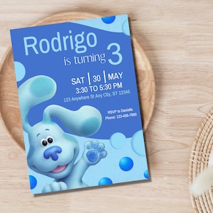 Blue&#39;s Clues Invite, Blue&#39;s Clues Party invite, Blue&#39;s Clues Invitation, Blue&#39;s Clues Birthday Invite, Blue&#39;s Clues