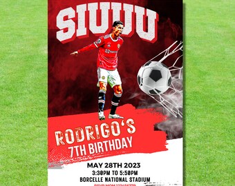 Soccer Birthday Invitation Template: Ronaldo Theme (Digital Invite)