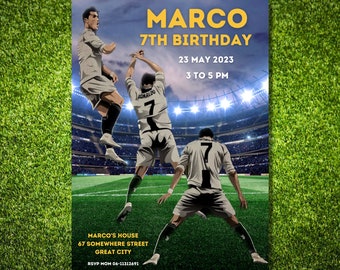 Editable Soccer Birthday Invitation: Canva Template (Digital Download)