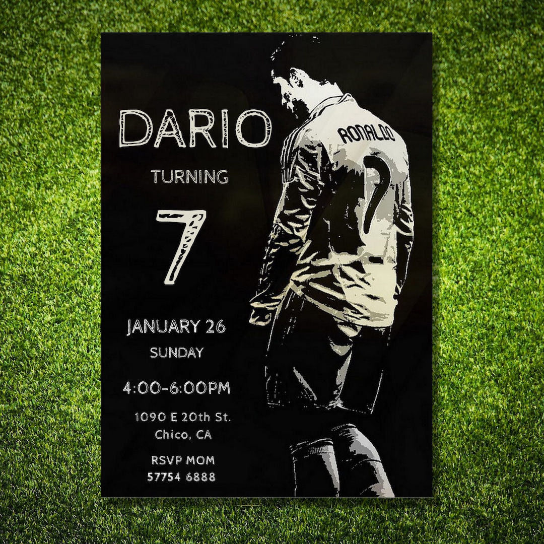 Cristiano Ronaldo Birthday Invitation: Customizable CR7 Party (digital