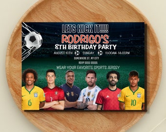 Football Stars Birthday Invitation: Editable Soccer Theme (Digital Download)