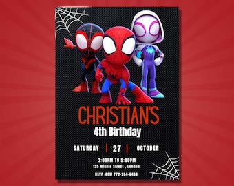 Editable Spidey And His Amazing Friends Birthday Invitation | Template Printable Party Invitations | Digital Kids Invite | Instant Download