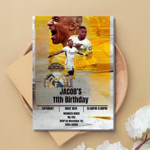 Kylian Mbappé Birthday Invitation | Made to order customizable Birthday card, Mbappé Invite | Digital Download Mbappe PSG Party
