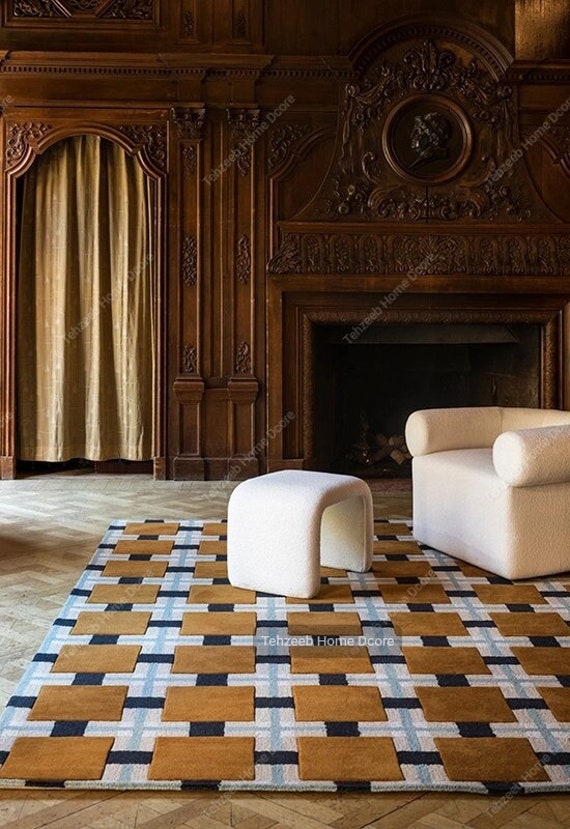 Premium rug-Tufted 100% Wool Handmade Area Rug Carpet for Home, Bedroom, Living Room, Kids Room, Any Room