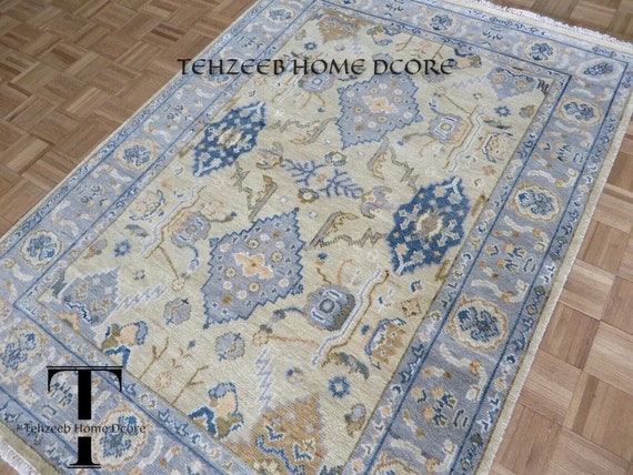 Pastel-cream hand Knotted, Turkish rug Modern Oushak, Handmade rug for living room,Bedroom,Office,Handmade Contemporary Oushak Rug