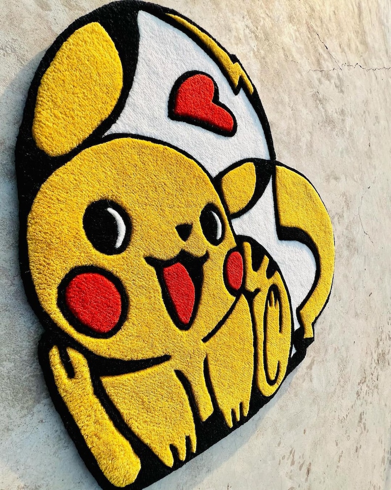 Pikachu Rug Crafting Pikachu Rug Hand-tufted 100% Wool Handmade Area Rug Carpet for Home ...