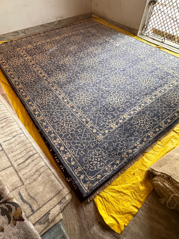 Unique Hand-Knotted Indo Tibetan Rug - Wool Carpet - Ideal Wedding Gift  Bedroom, Custom Rug, Wool Rug Living Room 8x10 Immediate Shipping