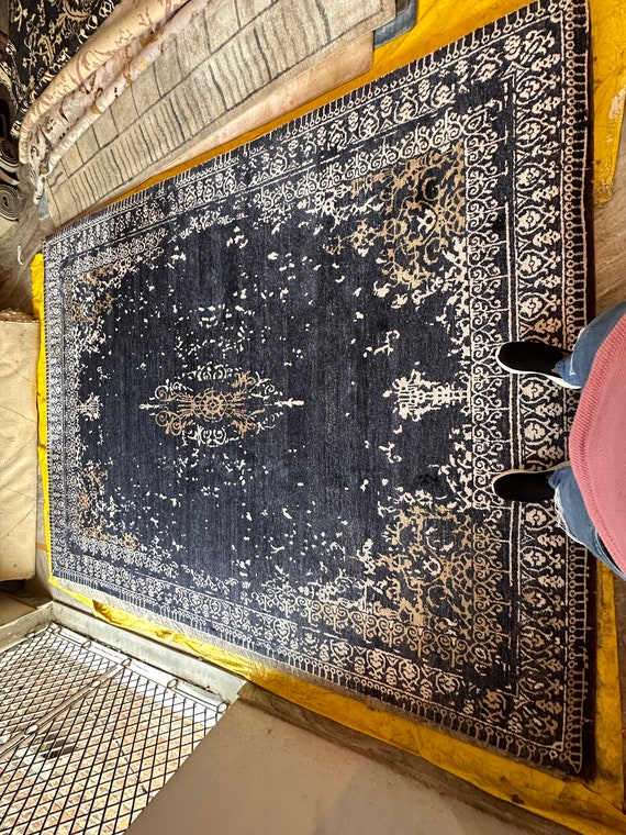 Persian Hand-Knotted Indo Tibetan Rug - Wool Carpet - Ideal Wedding Gift  Bedroom, Custom Rug, Wool Rug Living Room 8x10 Immediate Shipping