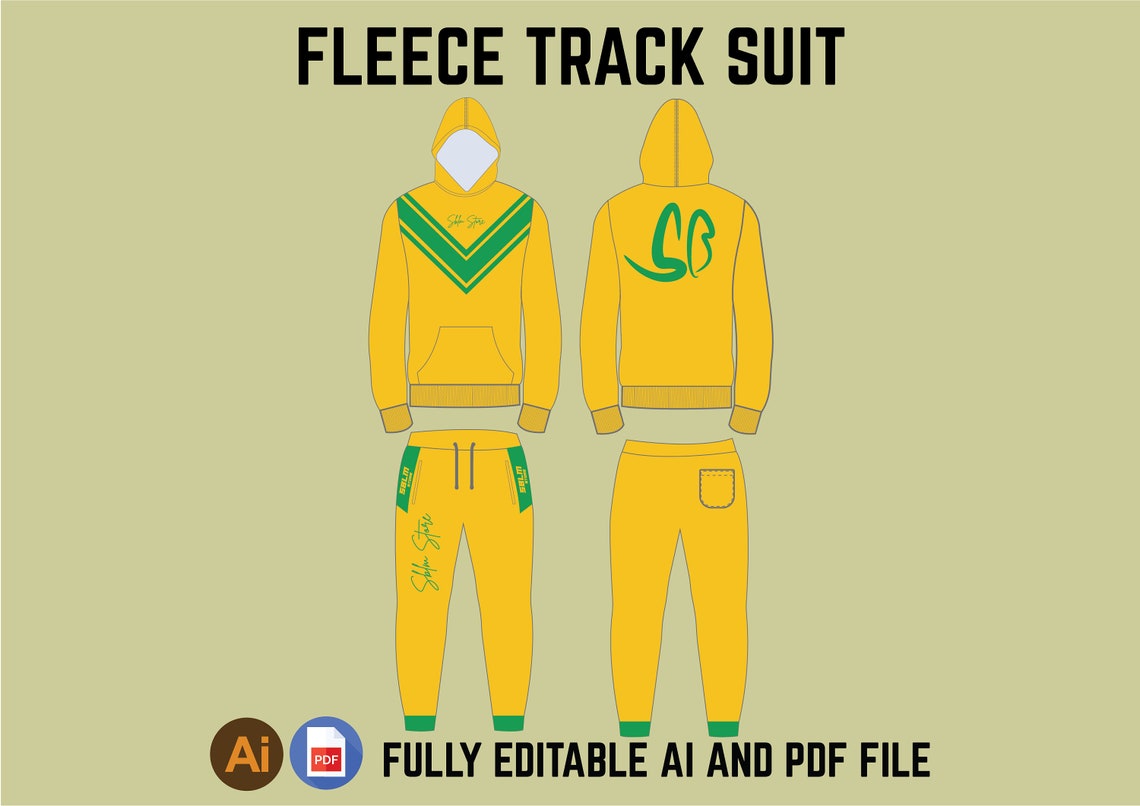 Striped V Shape Tracksuit Tech Pack Template Streetwear Vector Ai ...