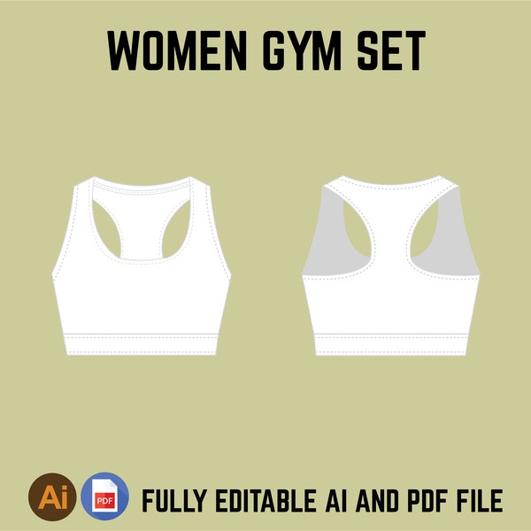 Women Sports Bra Support Top Jersey Flat illustration Suitable for Girls and Ladies, Vest for Swim, Yoga, Gym, Running and Sports Activity