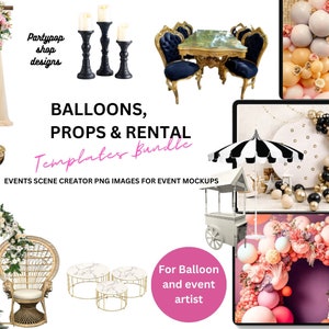 1500+ EVENT MOCKUP BUNDLE The Most Complete Png Templates Available on Etsy Balloon Artist Graphic Illustration Balloon Backdrop Floral