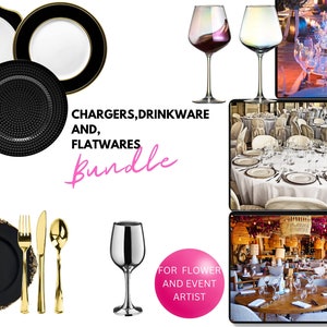 250+ Event Templates Event Charger Plates Drinkwares Flatwares For Event Planning And Stylists Wedding Planner Event mockups Digital Bundle