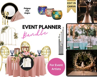80-Page EVENT PLANNER Complete Bundle Mood Board and Seating Layout Creator for Weddings Corporate Events Galas Ceremony Cocktail Reception