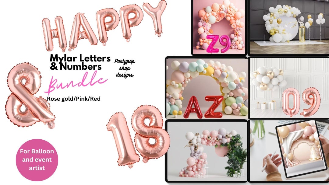 Mylar Signs 3D Mylar Letters and Numbers for Balloon Artists Event Planners ...