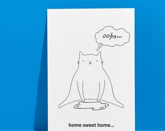 Poster | Decoration, wall picture | Cat lovers | Digital download | Housewarming gift | House picture | Toilet pictures | funny | Bathroom poster
