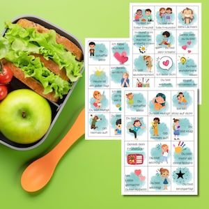 ランチボックスカードお弁当ニュース |お弁当用カード 36枚 |デジタルテンプレート |印刷する PDF |激励カード