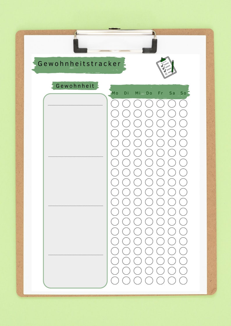 Habit Tracker DE Printable Habit Tracker Routine Tracker Template Print ...