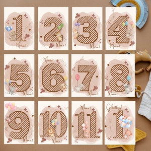 25 baby milestone cards | Birth gift | Baby's first year | digital download | Baby shower gift | Baby monthly cards