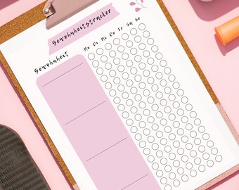 Habit Tracker DE | printable | Habit Tracker | Routine Tracker | Template | Print Templates | Bullet Journal | portrait