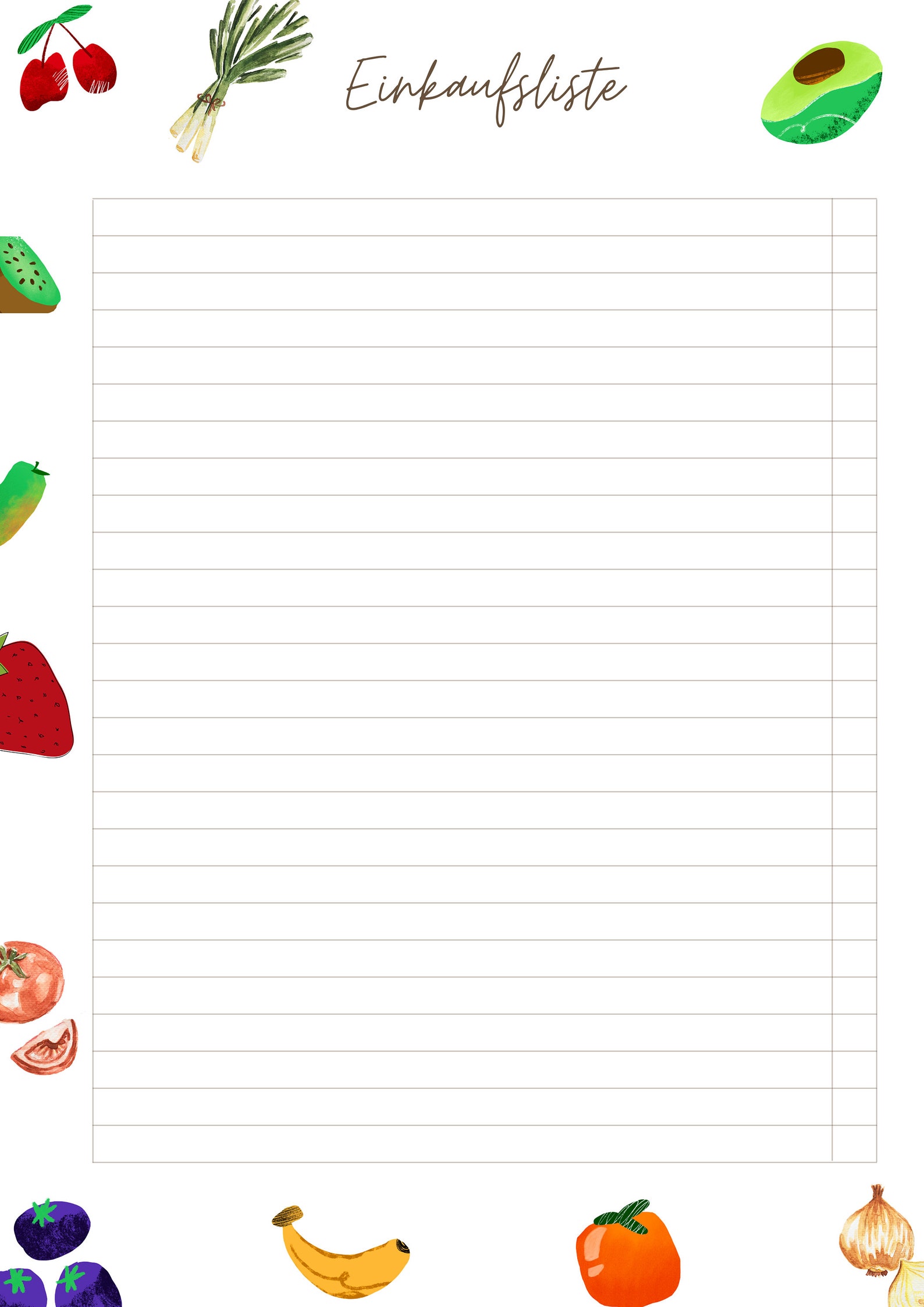 Einkaufsliste zum Ausdrucken Druckvorlagen Vorlage Einkaufszettel