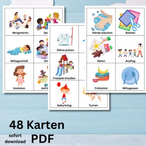 Kindergarten Tagesablauf Morgenkreiskarten Routine Karten Tagesablauf Plan Wochenplan Kita Tagesablauf Kita, Krippe, Tagesmutter Bild 1