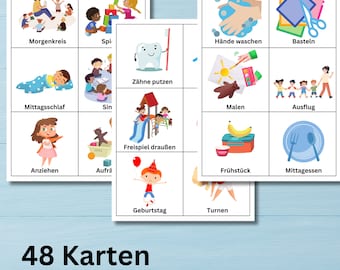 Kindergarten daily routine | Morning circle cards 48 CARDS | Routine cards | Plan | Weekly schedule for daycare | Daily routine for daycare, crèche, childminder