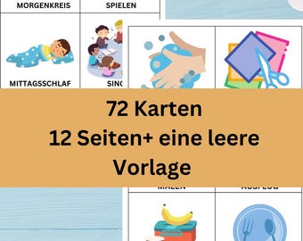 Kindergarten Daily Routine | Morning Circle Cards (72 cards) | Routine Cards | Weekly Schedule for Daycare | Daily Routine for Daycare, Nursery, and Childminders