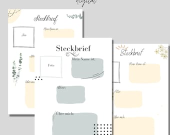 Educator Profile | Printable PDF Template | Template for Kindergarten and School | 3 Variations | Digital Portfolio Templates | Download