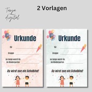 Regalo de despedida KITA, cartel de certificado, certificado de guardería, plantilla de certificado, regreso a clases, regalo para niños escolares, plantilla digital, descarga instantánea