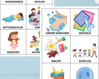 Kindergarten daily routine | Morning circle cards 48 CARDS | Routine cards | Plan | Weekly schedule for daycare | Daily routine for daycare, crèche, childminder