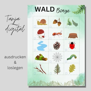 Bingo for kids | Print templates | Forest bingo | Game idea for children | Children&#39;s employment | Forest Bingo | Bingo Printable | Nature Bingo