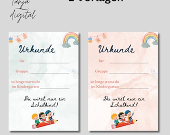 KITA farewell gift, certificate poster, school child gift, certificate child, certificate kindergarten, digital template, instant download