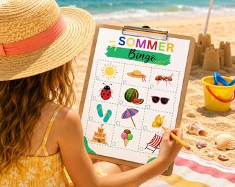 Bingo per bambini | Modelli stampabili | Bingo estivo | Idea di gioco estivo per bambini | Attività per bambini | Bingo stagionale | Bingo stampabile