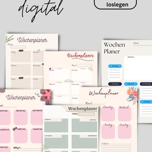 Weekly Planner | Print Templates | digital templates | PDF 6 pages | German | Planning and organization | order | Household | daily needs