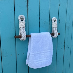 Portasciugamani... Corda bianca... Portasciugamani... Accessorio per il bagno... Decorazione per la cucina... Supporti per la casa... Elegante decorazione per il bagno in stile costiero