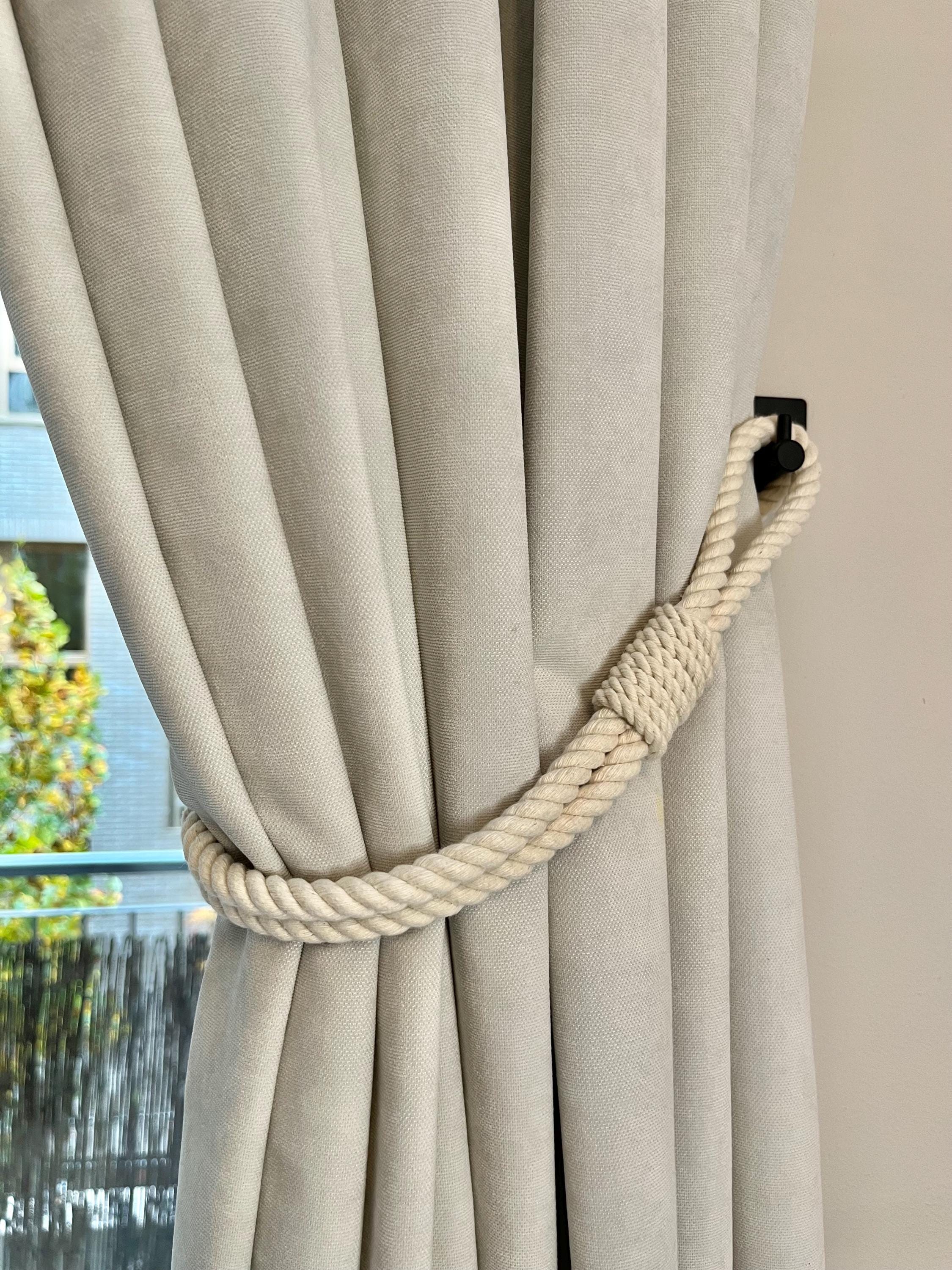 4 Pièces Embrasse Rideaux, Embrasse Rideau Magnetique, 50 cm Blanc