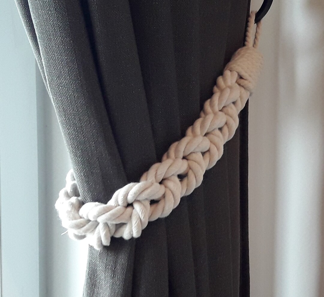 Curtain Holdback..white Cotton Rope..window Decor..curtain Accessories ...