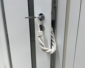 Handmade White Rope Door Stopper – Nautical Knot Decor – Heavyweight Door Holder