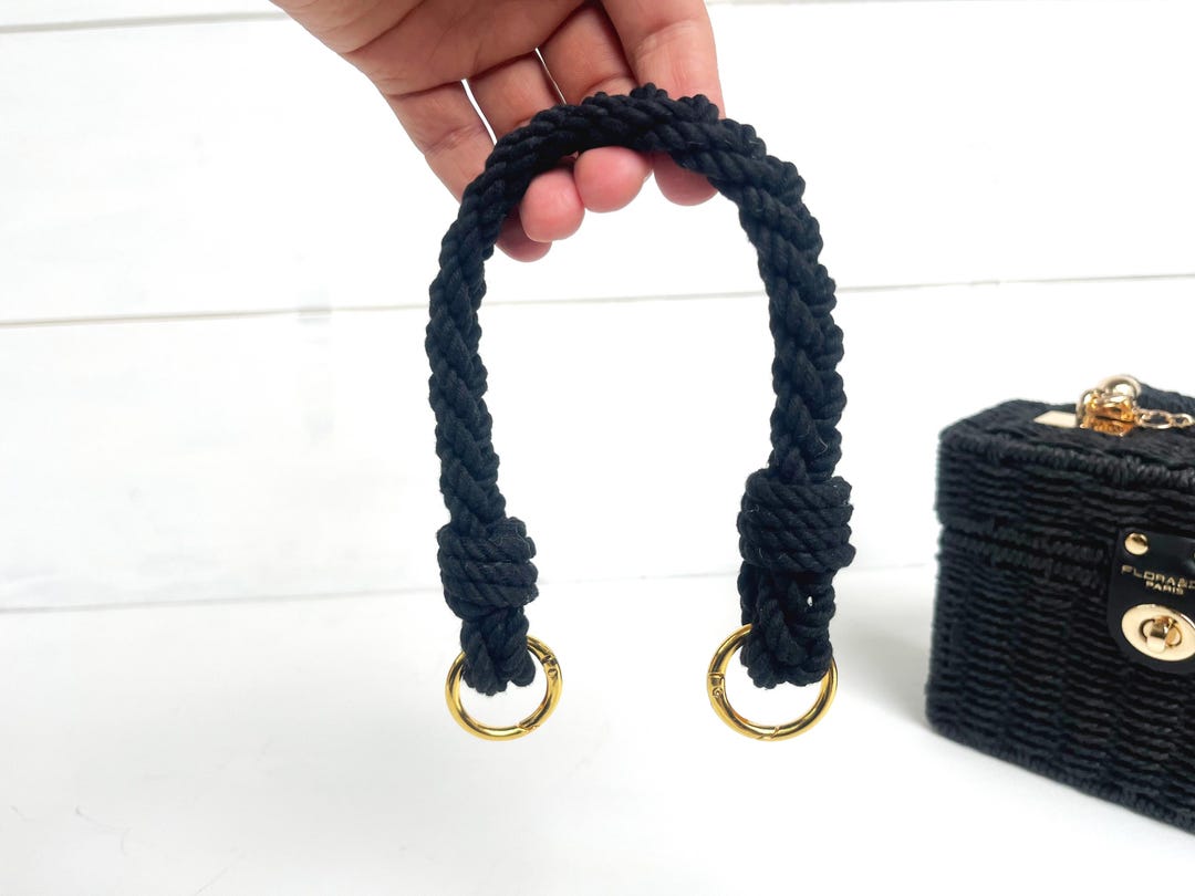 Purse Rope Bundle Braided Black Cotton Rope Purse Handles: DIY Bag Straps With Metal ...