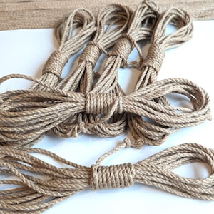 Shibari Rope Set 6x26 feet( 8m)  | Natural Jute Rope 6mm | Kinbaku Rope Set | Japanese Rope Art | Shibari Kit | Strong Rope for Practice