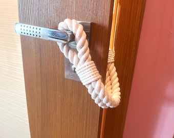 Nautical Knot Door Stopper: White Cotton Rope, Coastal Decor